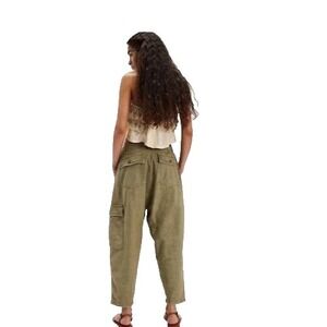 Free People Bay To Breakers Baggy Pants Women's Large Washed Pine Green Boho EUC